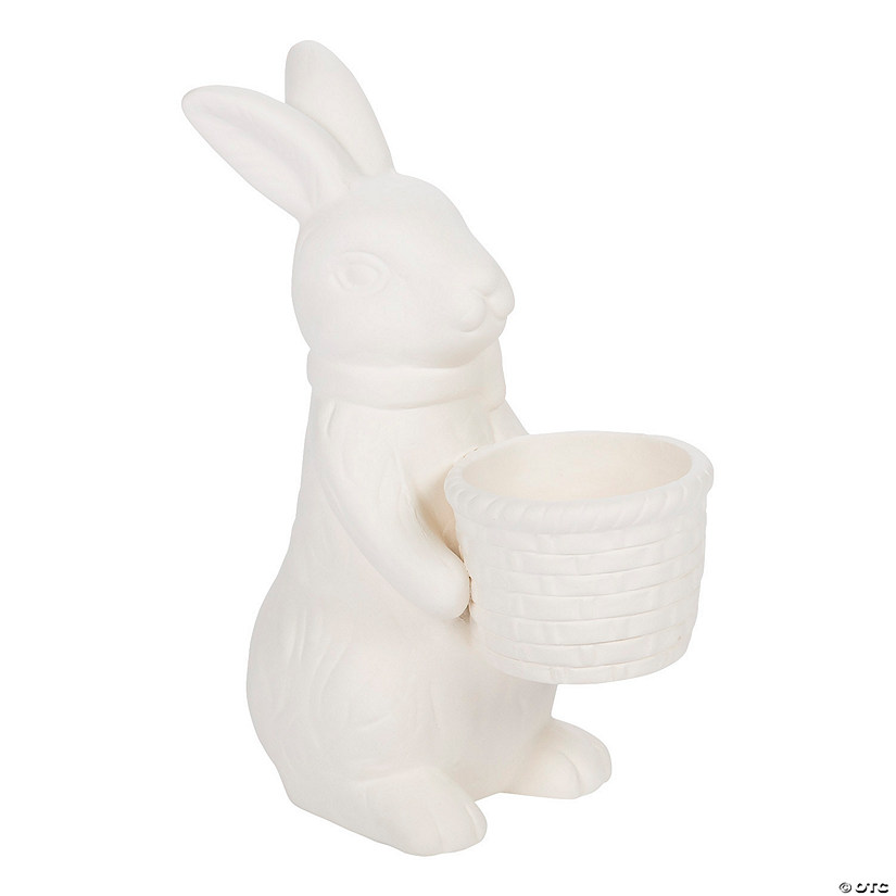 DIY Ceramic Bunnies with Basket - 6 Pc. Image