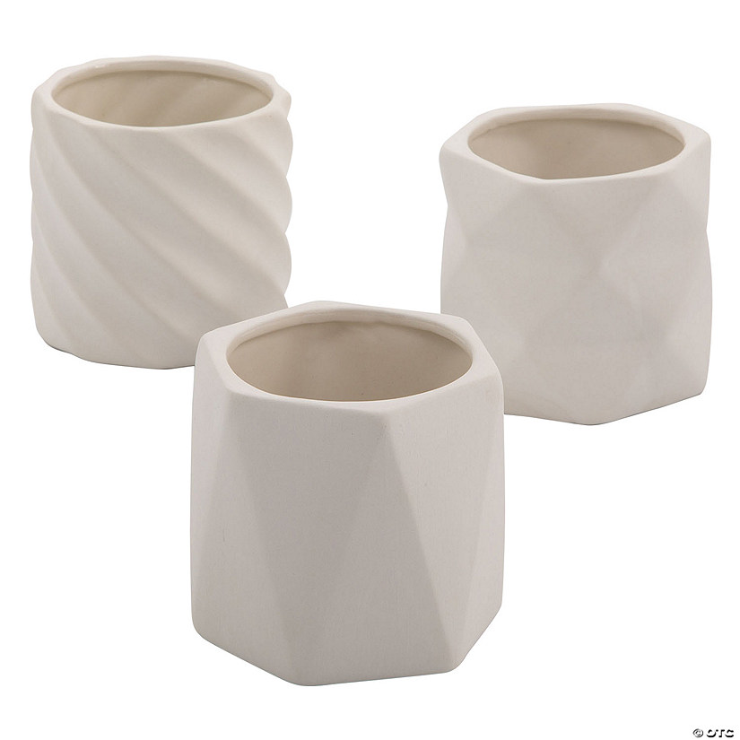 DIY Ceramic Geometric Planters - 12 Pc. Image