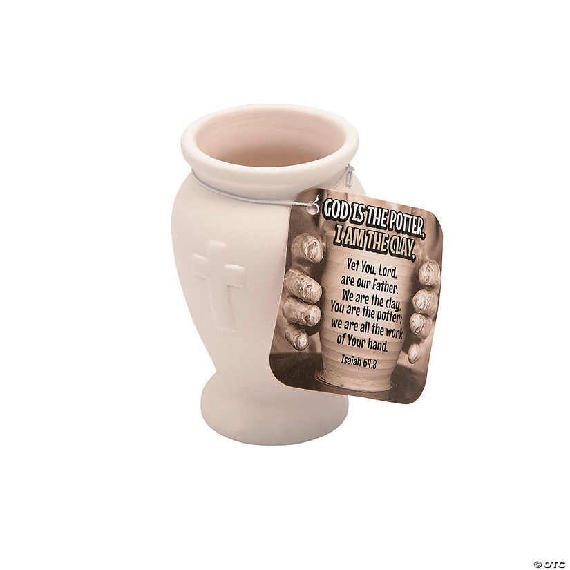 DIY Ceramic God Is the Potter Pots with Card - 12 Pc. Image