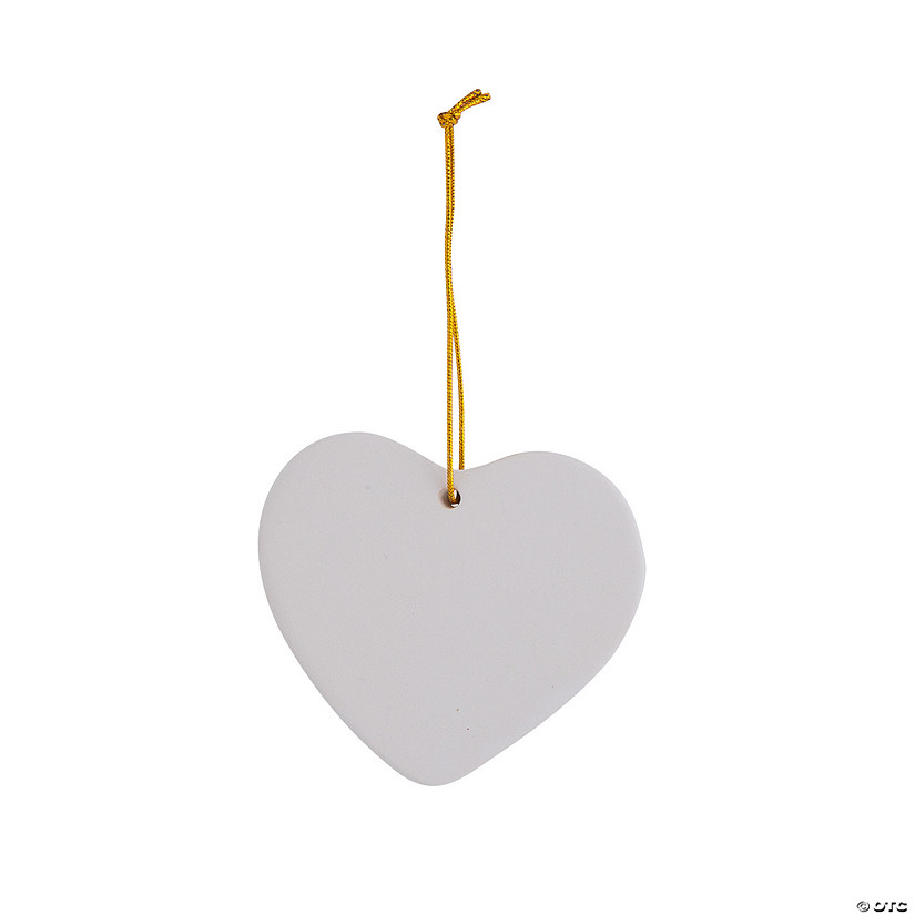 DIY Ceramic Heart Ornaments - 12 Pc. Image