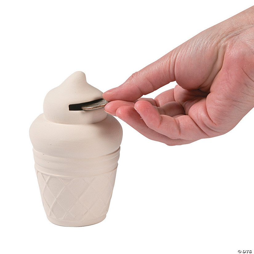 DIY Ceramic Ice Cream Cone Banks - 12 Pc. Image
