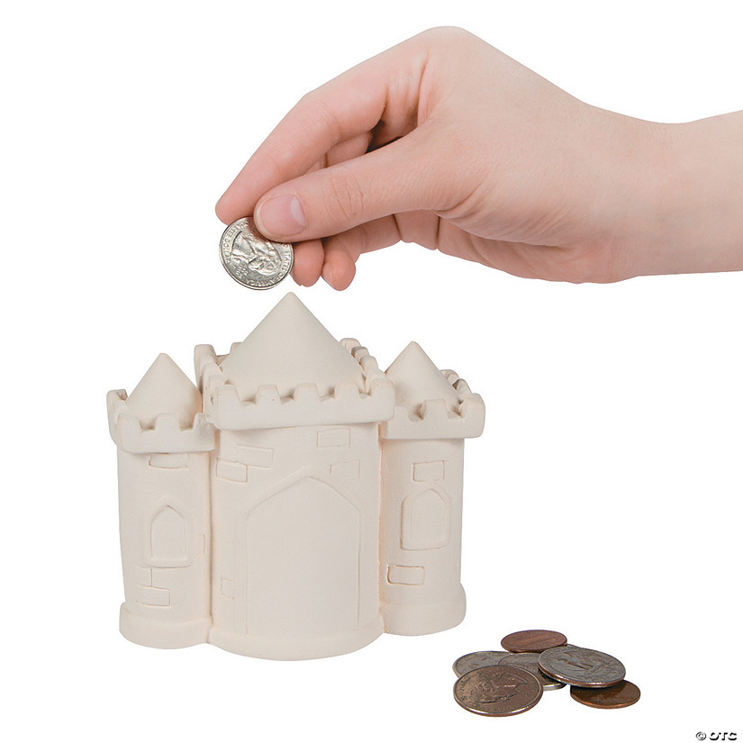 DIY Ceramic Princess Castle Banks - 12 Pc. Image