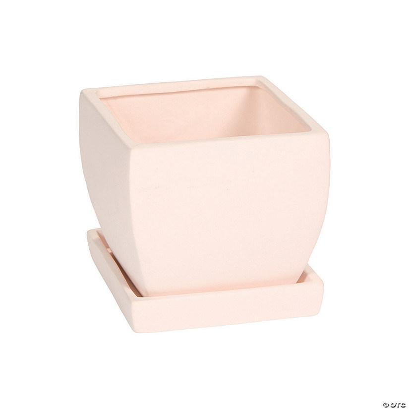 DIY Ceramic Square Flower Pots 12 Pc. Oriental Trading