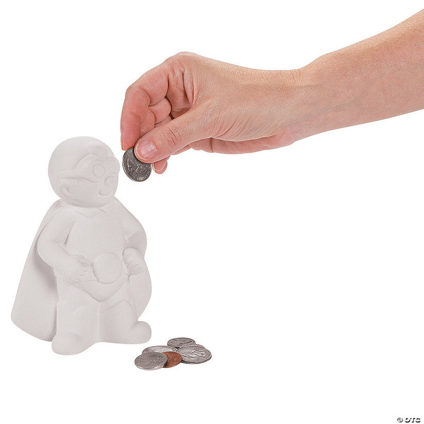 DIY Ceramic Superhero Banks - 12 Pc. Image