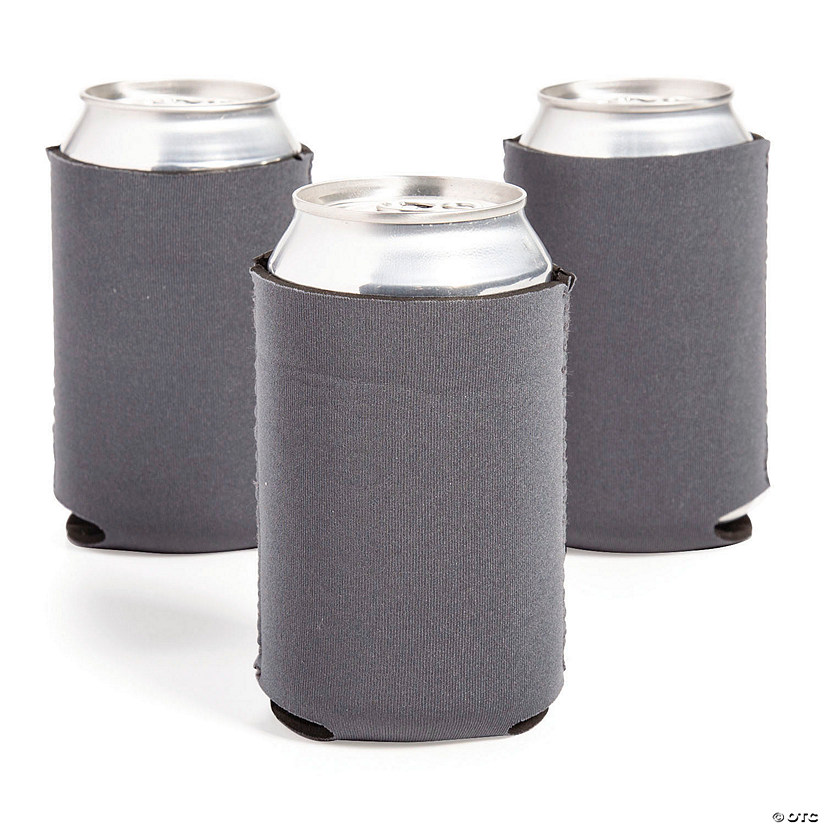 DIY Charcoal Gray Can Coolers - 12 Pc. Image