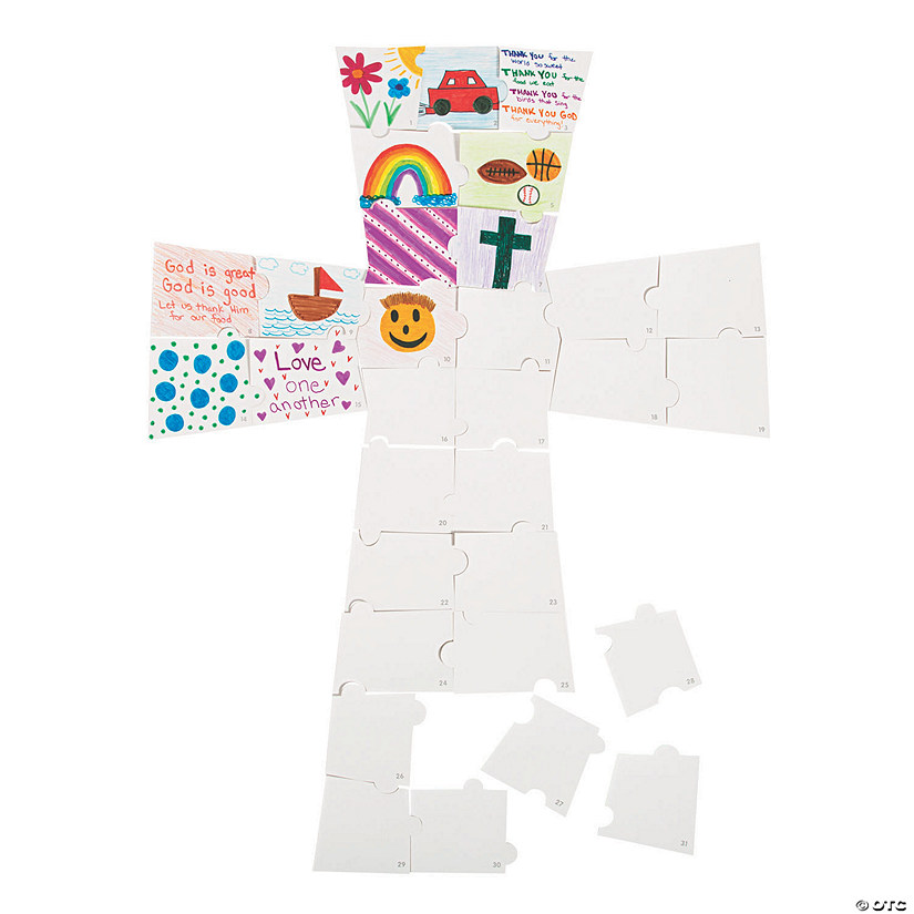 DIY Giant Puzzle Cross Bulletin Board Cutout Discontinued