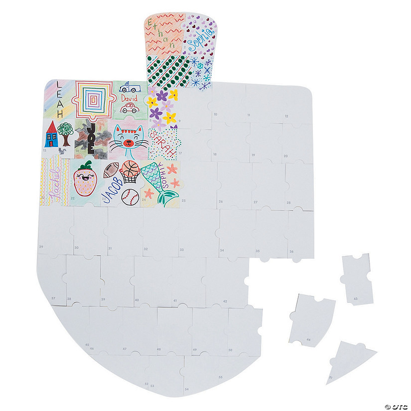 DIY Giant Puzzle Dreidel Bulletin Board Cutout - 55 Pc. Image
