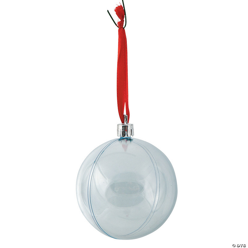 DIY Large Clear Photo Christmas Ball Ornaments - 12 Pc. Image
