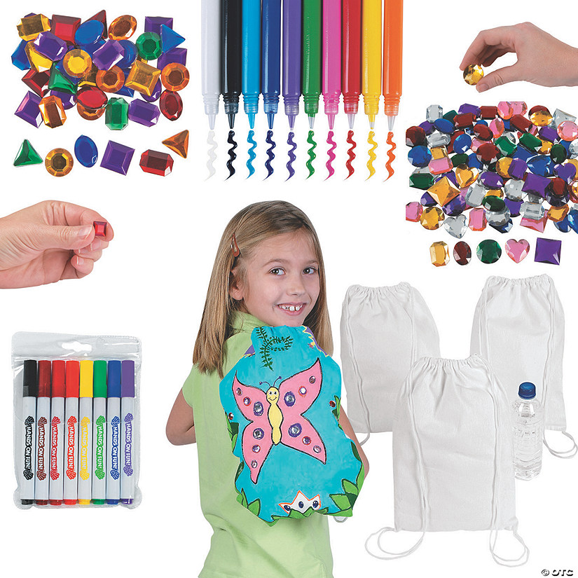 DIY Medium Canvas Drawstring Bag Kit - Makes 12 Image