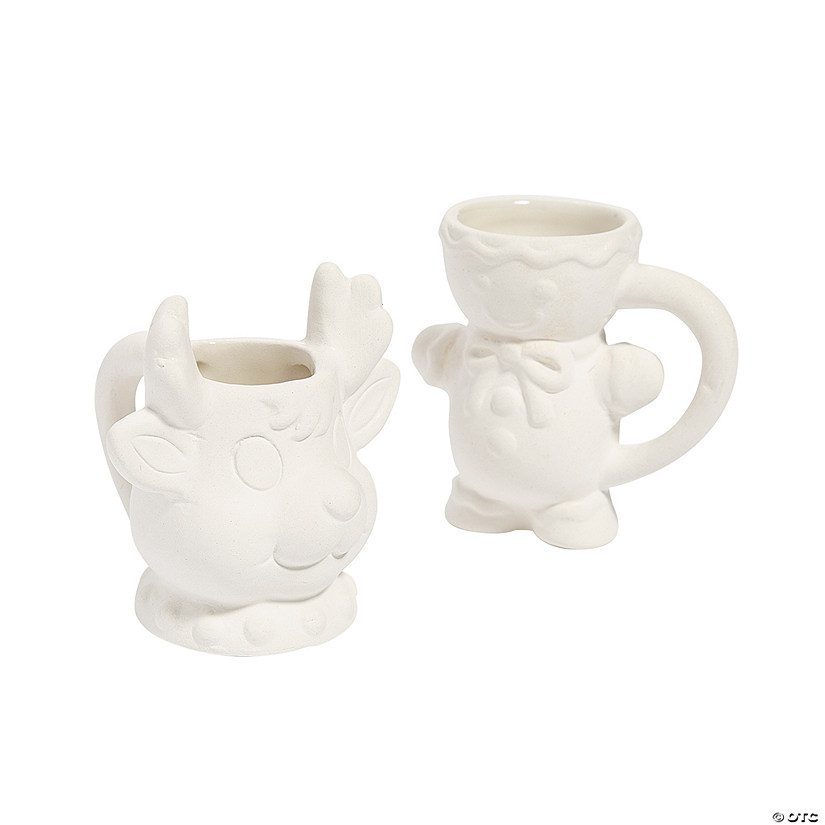 DIY Mini Ceramic Holiday Mugs - 12 Pc. Image