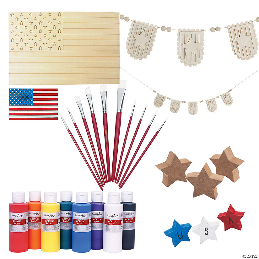DIY Patriotic Craft Kit Assortment &#8211; Makes 8  Image