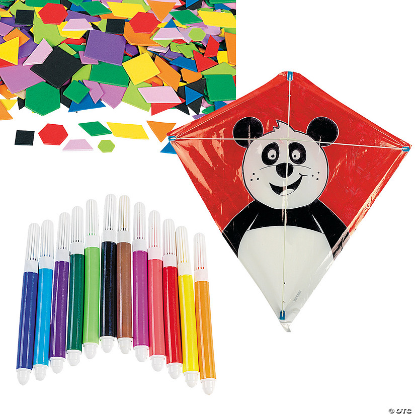 DIY Plastic Kite Craft Kit Assortment - Makes 12 Image