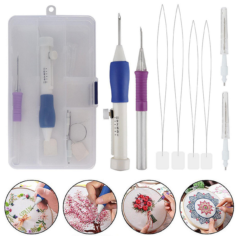 DIY Punch Needle Magic Embroidery Pen Set with Thread Tool for Crafts Image