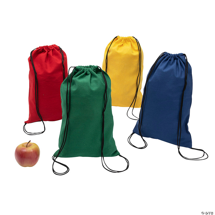 DIY Small Colorful Canvas Drawstring Bags