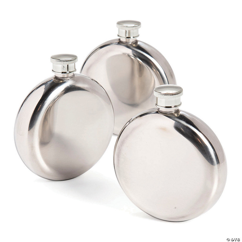 DIY Stainless Steel Round Flasks - 6 Pc. Image