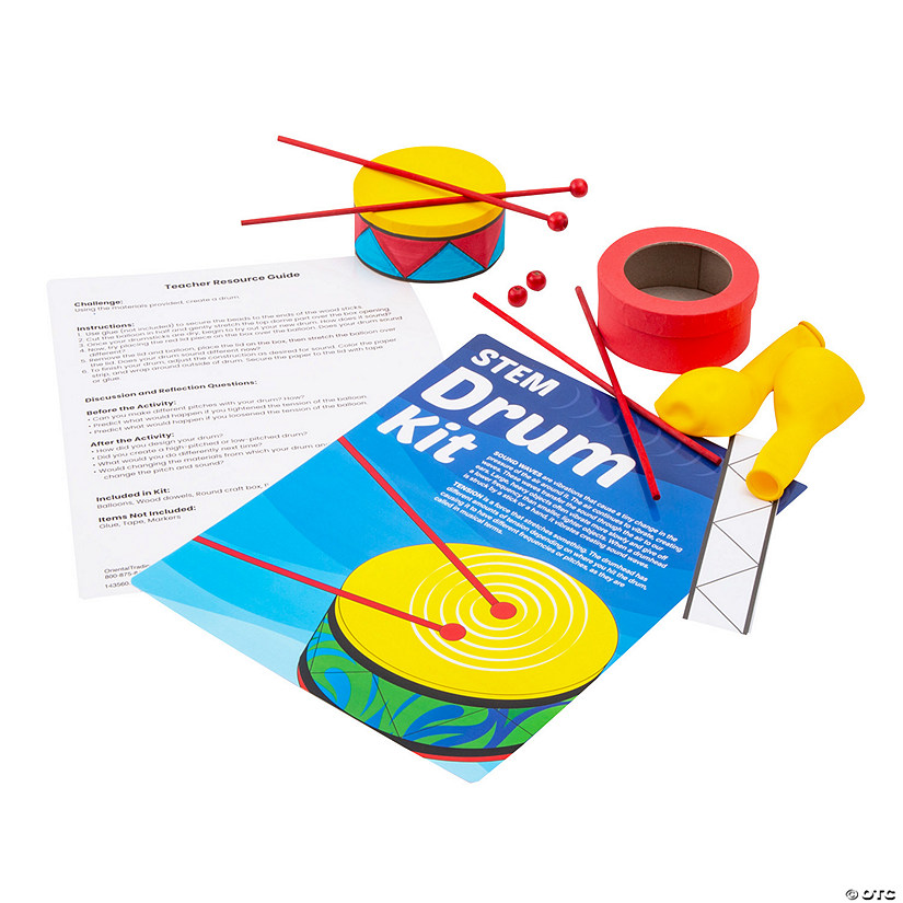 DIY STEAM Balloon Drum Activity Learning Challenge Craft Kit - Makes 12 Image