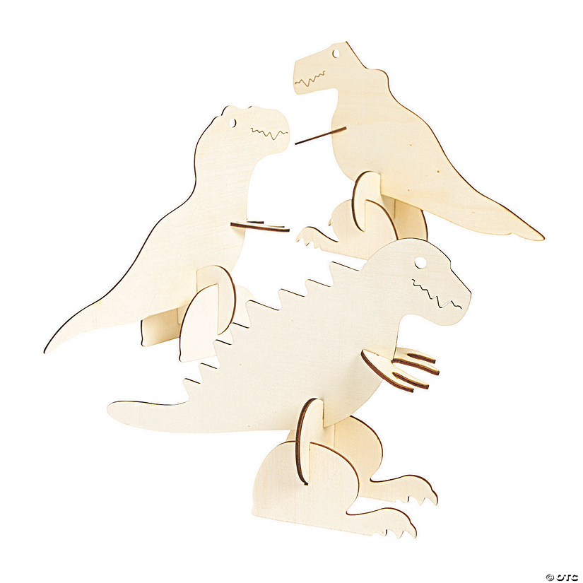 DIY Unfinished Wood 3D Dinosaurs Makes 12 Oriental Trading
