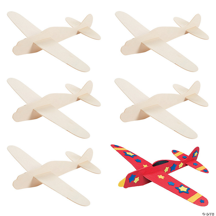 DIY Unfinished Wood Airplanes - 6 Pc. Image