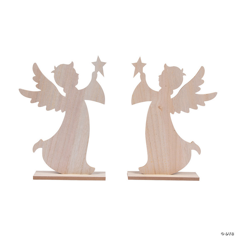 DIY Unfinished Wood Angels - 2 Pc. Image