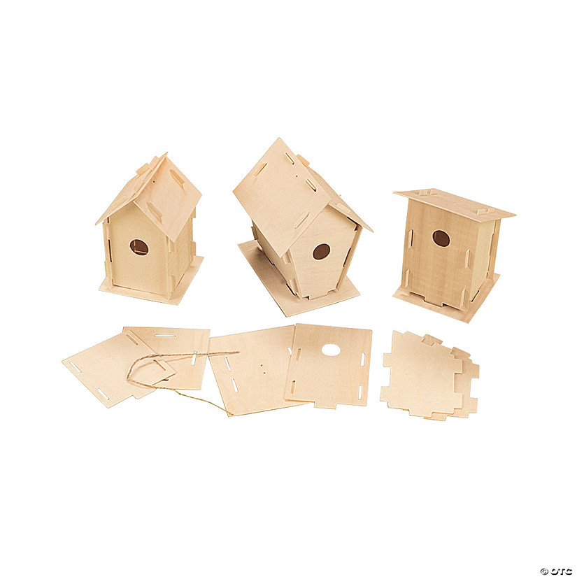 DIY Unfinished Wood Birdhouses - 3 Pc. Image