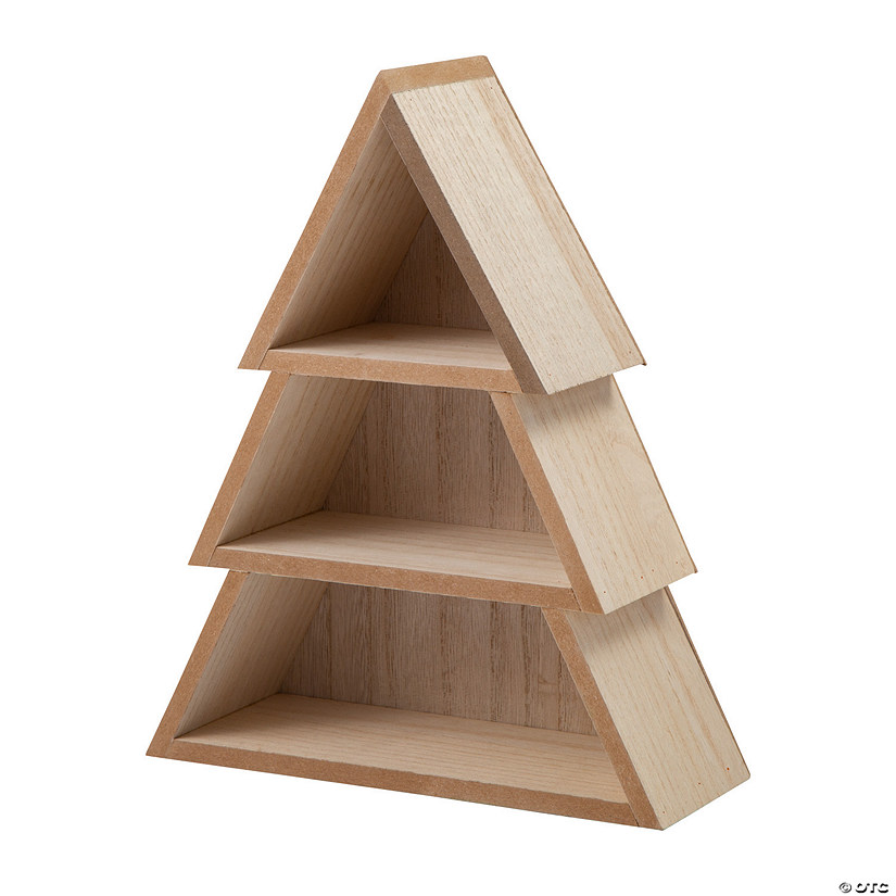DIY Unfinished Wood Christmas Tree Shelf Image