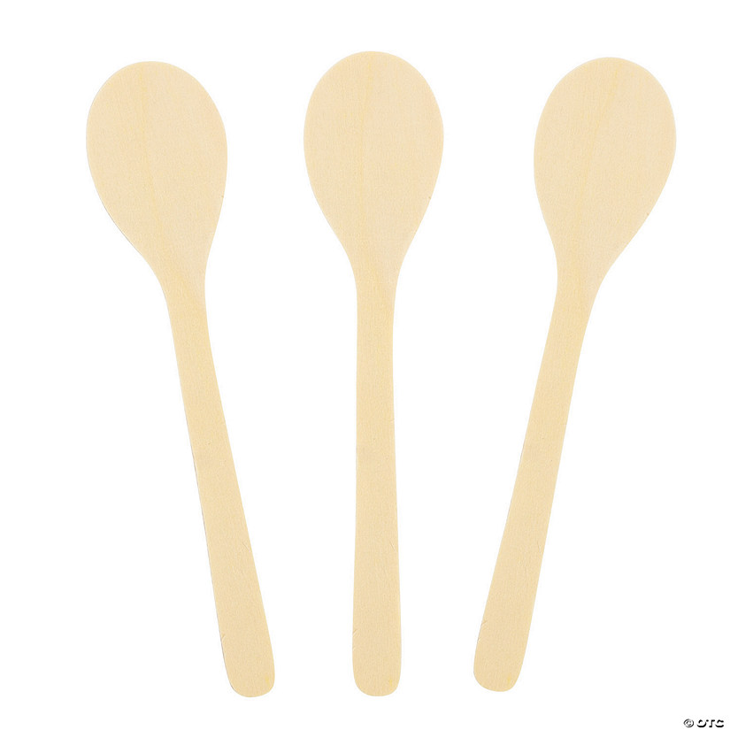 DIY Unfinished Wood Craft Spoon Shapes - 24 Pc. Image