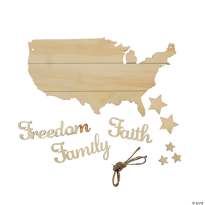 DIY Unfinished Wood Faith Family Freedom Door Sign - Makes 1 Image