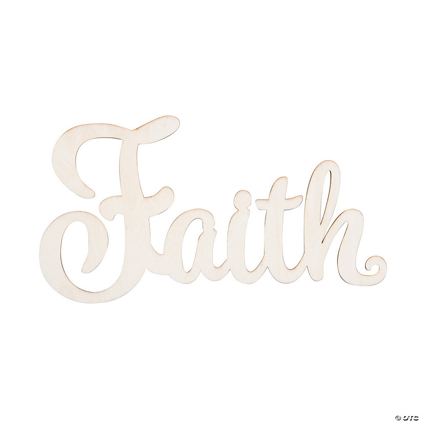DIY Unfinished Wood Faith Word Cutout Image