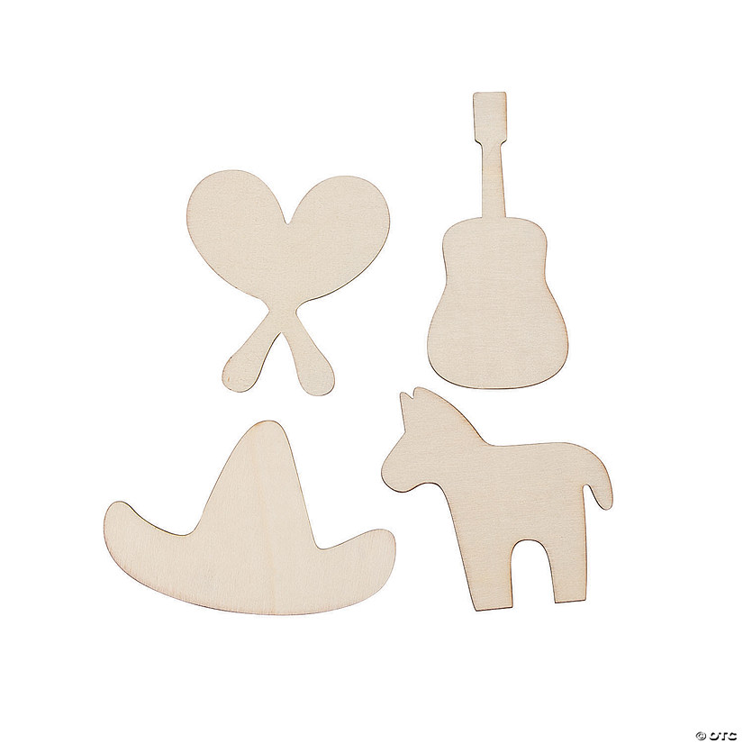 DIY Unfinished Wood Fiesta Shapes - 12 Pc. Image