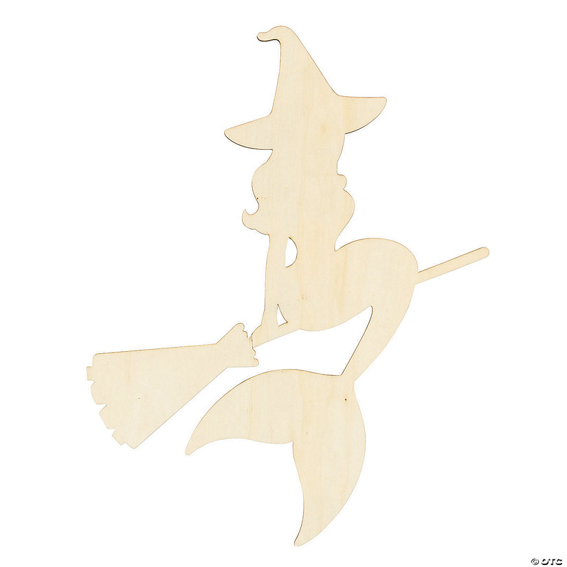 DIY Unfinished Wood Halloween Mermaid Witch Silhouette Cutout Image
