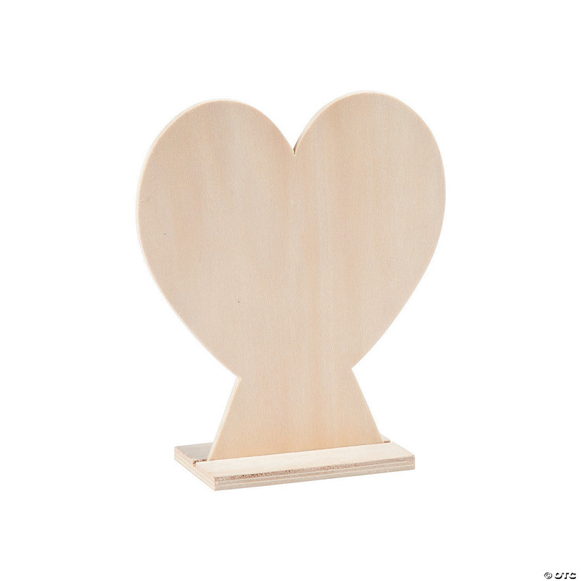 DIY Unfinished Wood Heart Stand-Ups Image