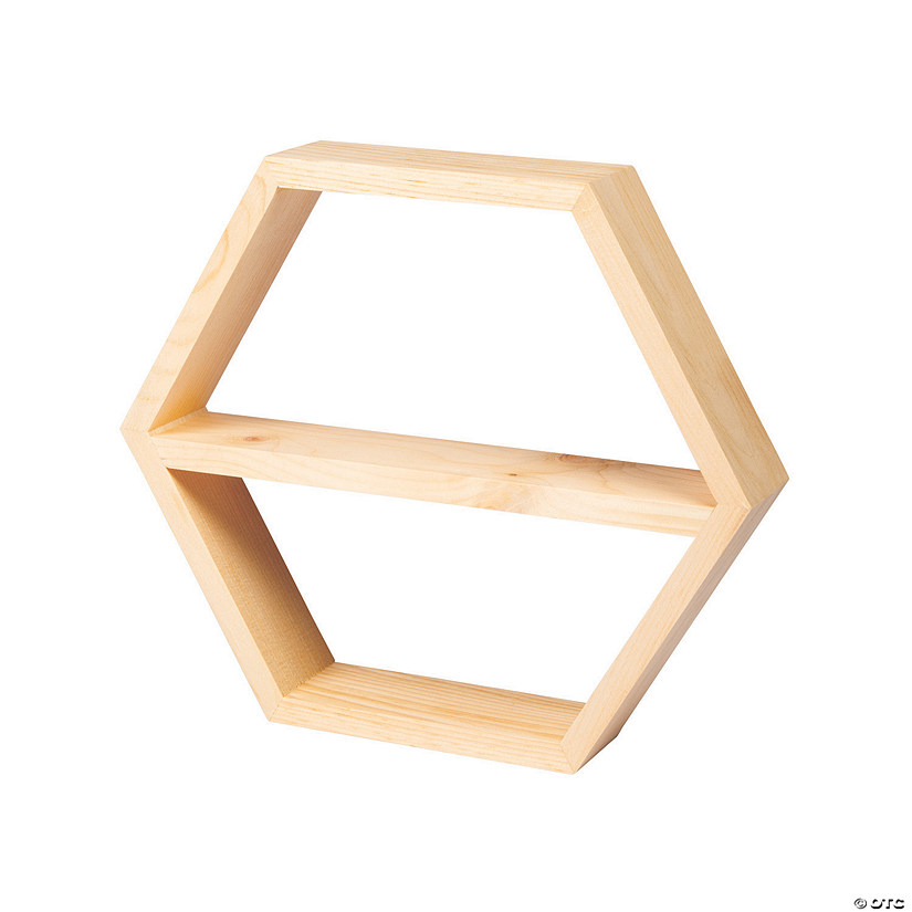 DIY Unfinished Wood Hexagon Shelf | Oriental Trading