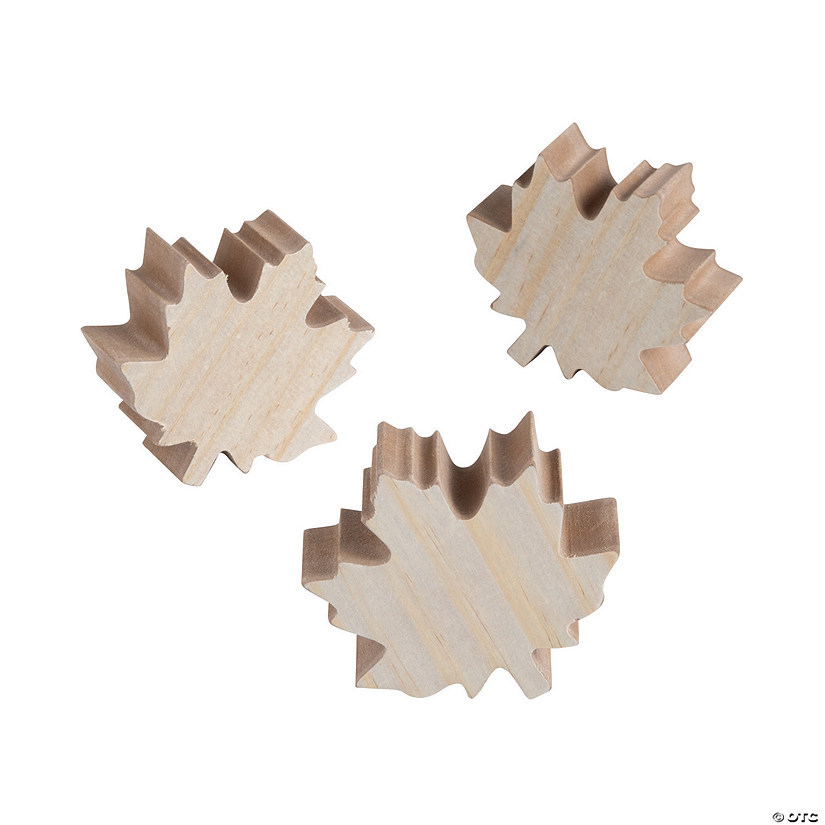 DIY Unfinished Wood Maple Leaf Fall Decoration - 6 Pc. Image