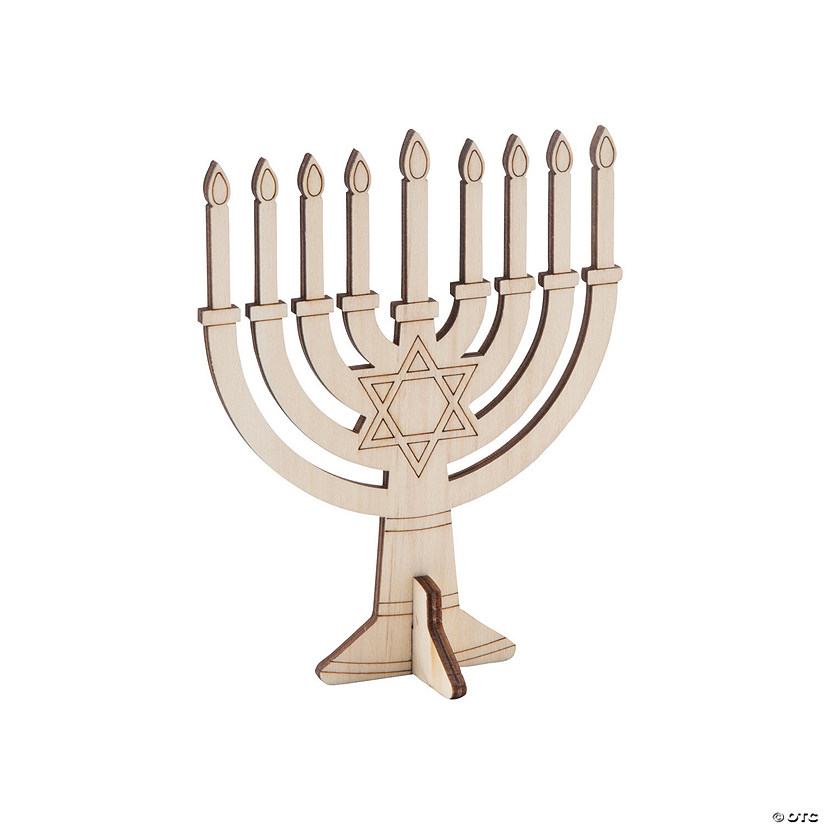 DIY Unfinished Wood Menorah StandUps 12 Pc.