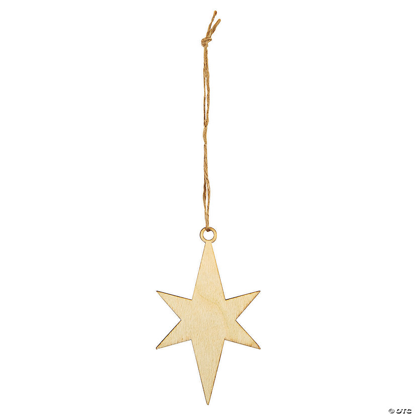 DIY Unfinished Wood North Star Ornaments - 24 Pc. Image