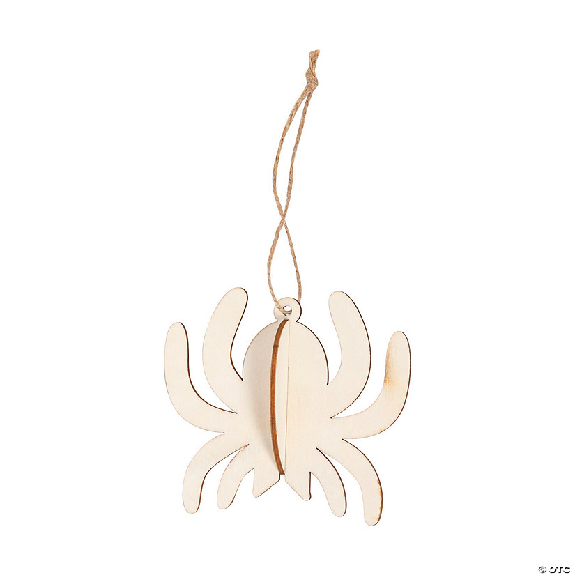 DIY Unfinished Wood Slotted Spider Ornaments - 12 Pc. Image