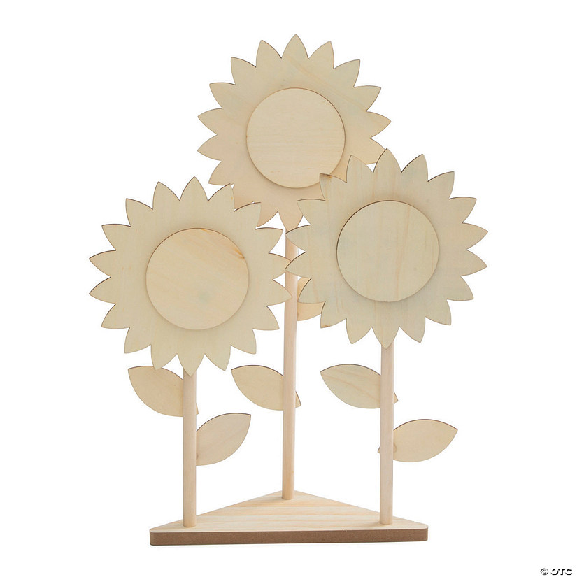 DIY Unfinished Wood Tabletop Sunflower Image