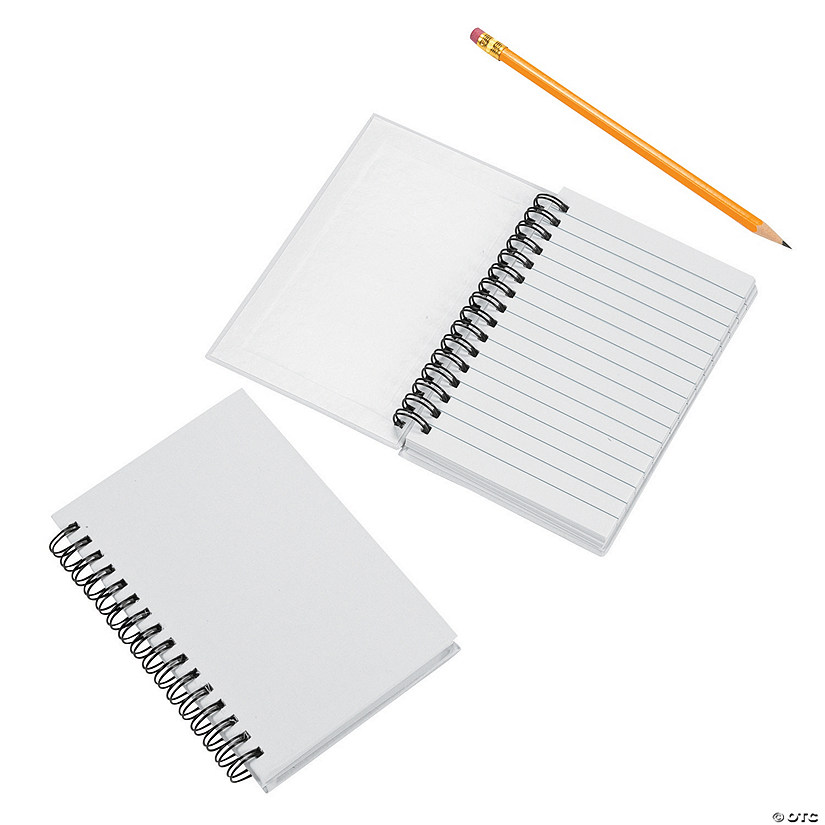 DIY White Canvas Spiral Notebooks - 12 Pc. Image