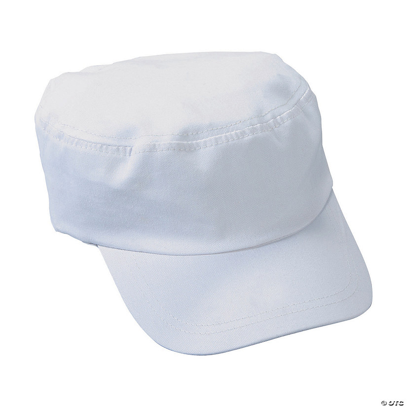 DIY White Military Hat - 12 Pc. Image