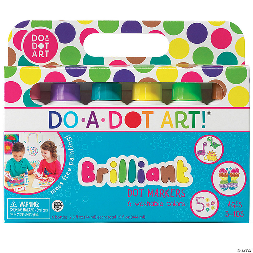 Do-A-Dot Art Washable Brilliant Dot Markers, 6 Colors Image