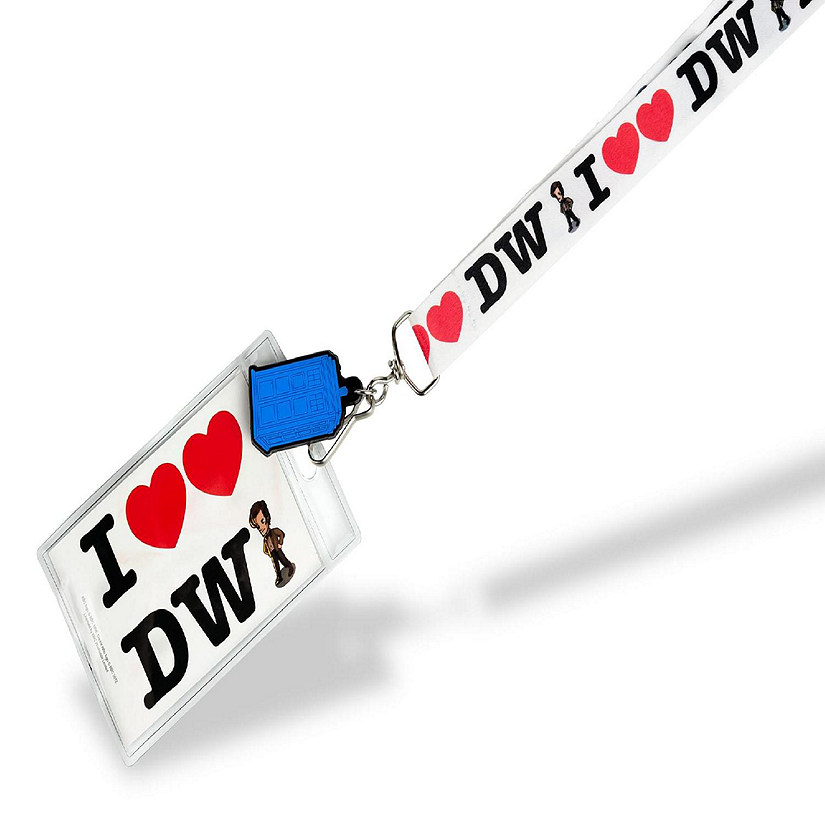 Doctor Who I Heart the Doctor with 2D TARDIS Lanyard Charm Image