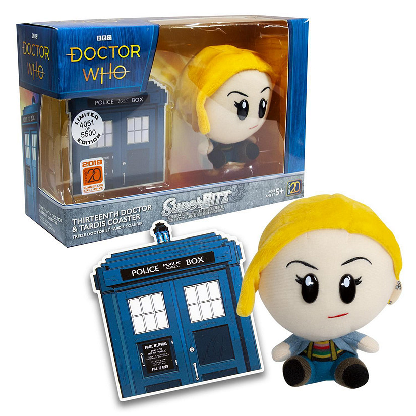 Doctor Who Super Bitz 13th Doctor Plush And Tardis Coaster Set -Limited Edition Image