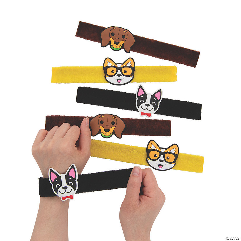 Dog Party Furry Slap Bracelets - 12 Pc. Image