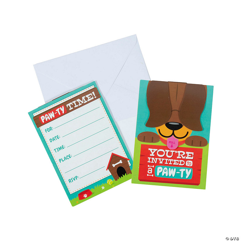 Dog Party Invitations- 12 Pc. Image