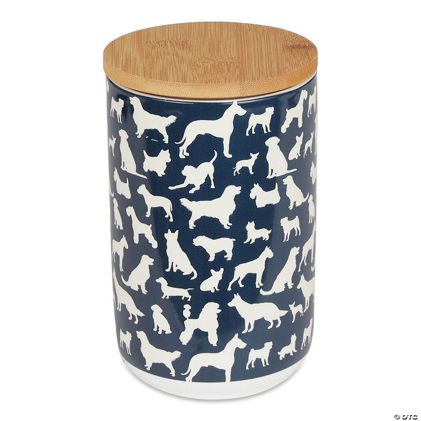 Dog Show Navy Ceramic Treat Canister Image