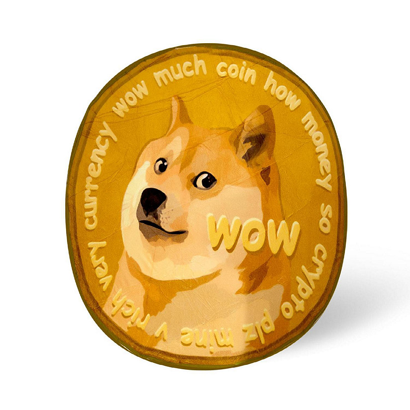Dogecoin Cryptocurrency Round Fleece Throw Blanket  60 Inches Image
