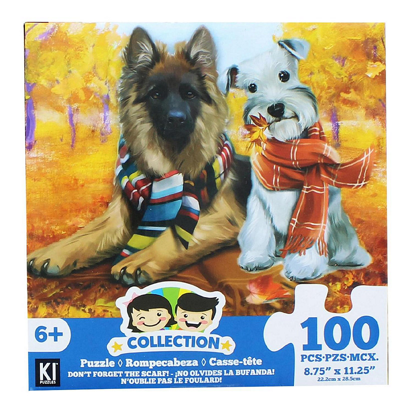 Dogs In Scarves 100 Piece Juvenile Collection Jigsaw Puzzle Image