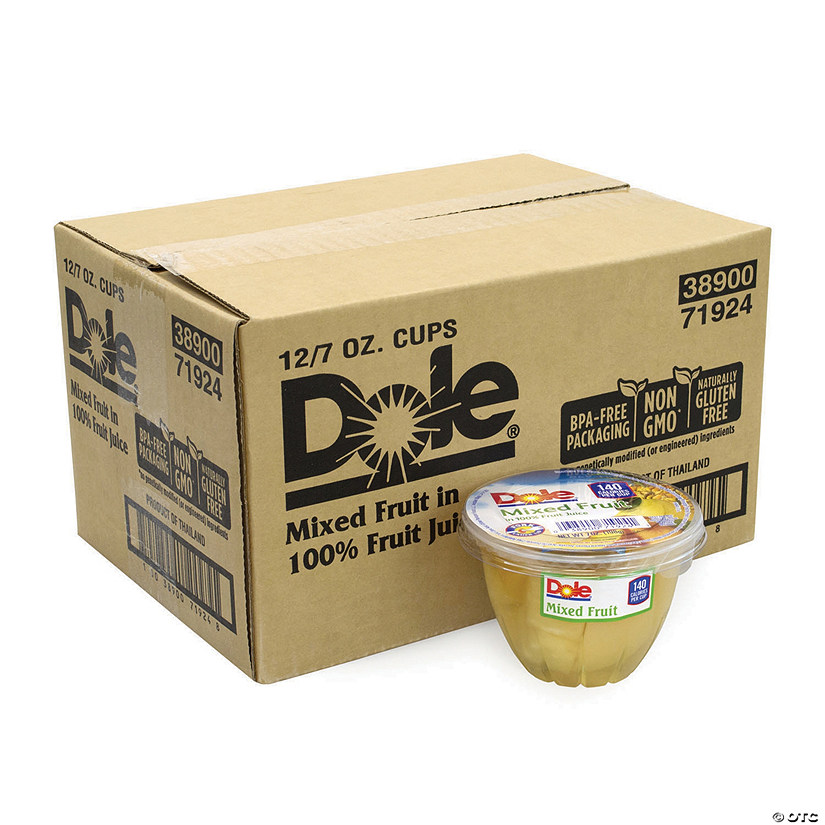 Dole Mixed Fruit in 100 Fruit Juice Cups, 7 oz, 12 Count Oriental