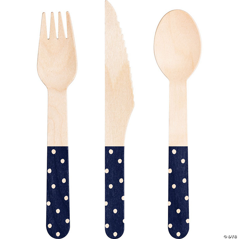 Dolly Parton Assorted Wooden Cutlery, Blue, 72 ct Image