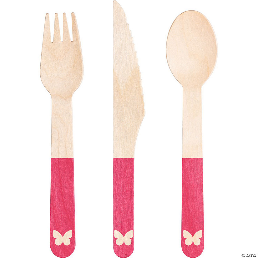 Dolly Parton Assorted Wooden Cutlery, Pink, 72 ct Image